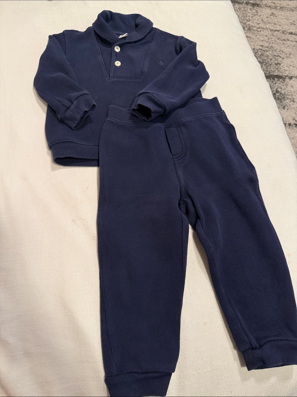 Ralph Lauren Navy Kids Sweatshirt & Jogger Set with Mock Collar